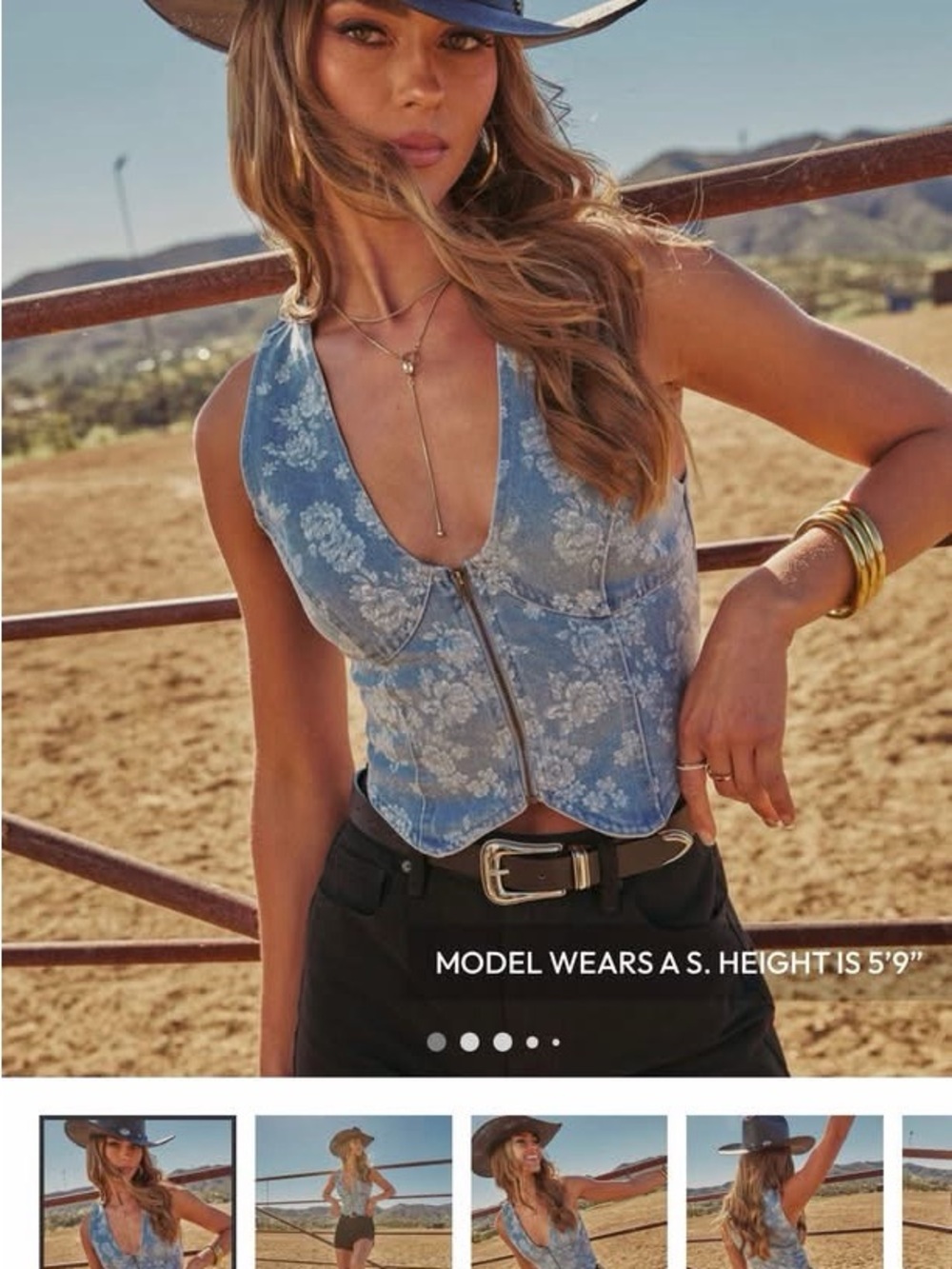 Vici Blue Floral vest